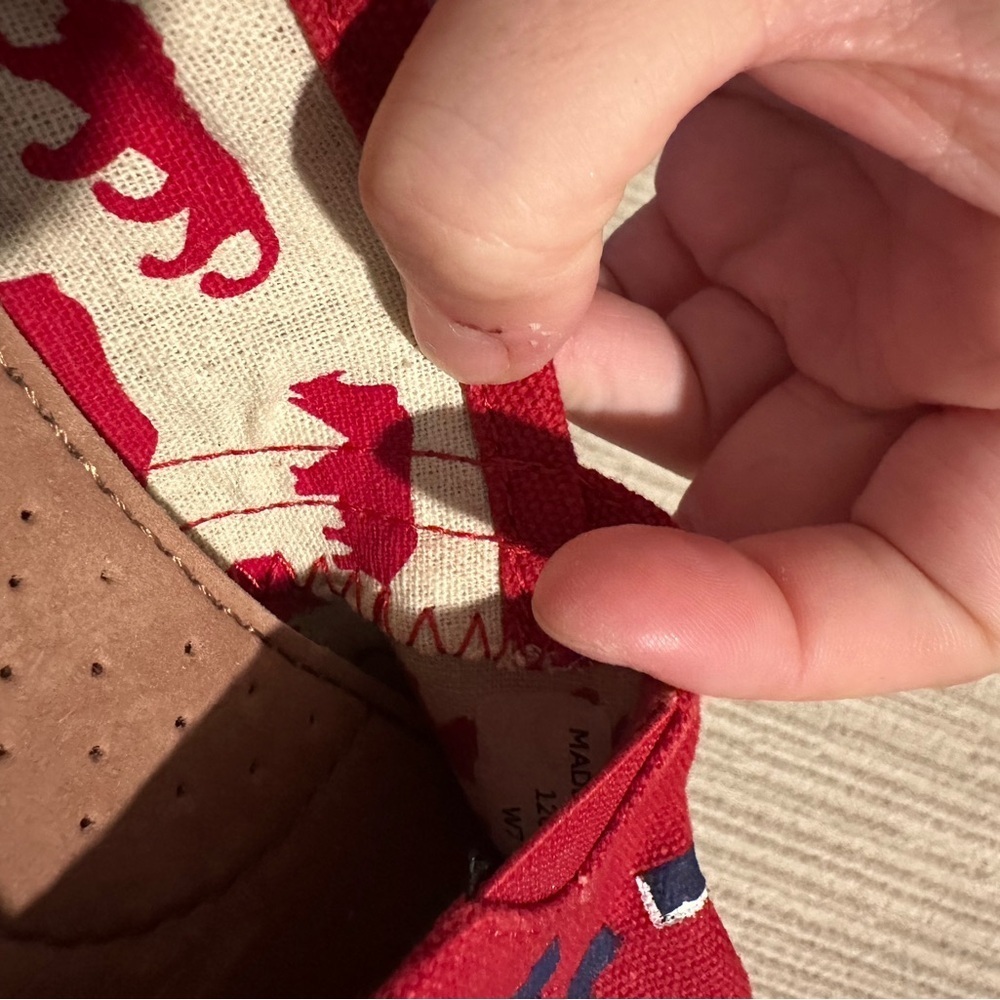 Hand Painted Red University Of Kansas Toms Shoes - Picture 7 of 7